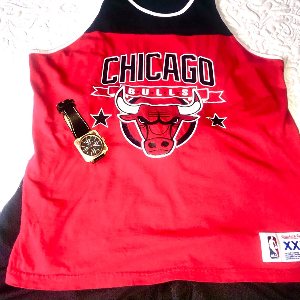 CHICAGO BULLS MITCHELL NESS NBA RED TANK TOP XXL - Picture 3 of 6
